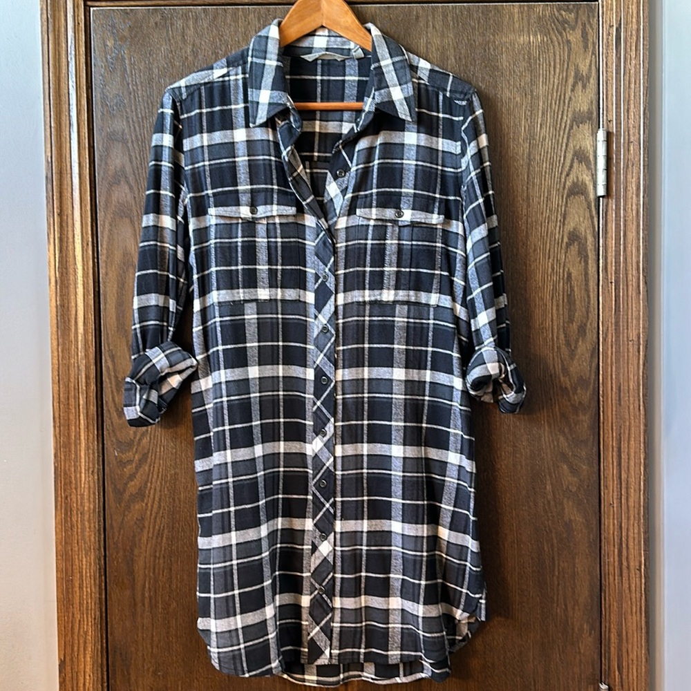 Athleta flannel shirt dress size S